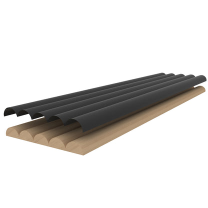 Wandverkleidung Wave Schwarz 270x30 cm